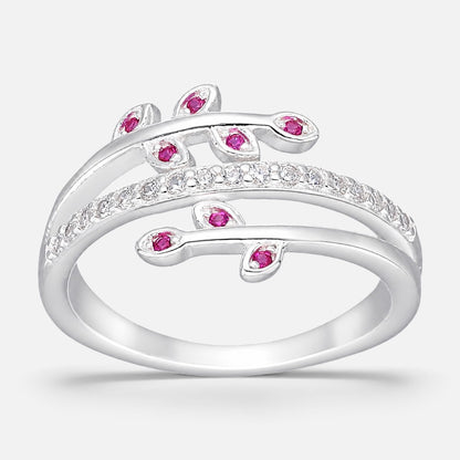 Anillo Espigas Circones Rubí