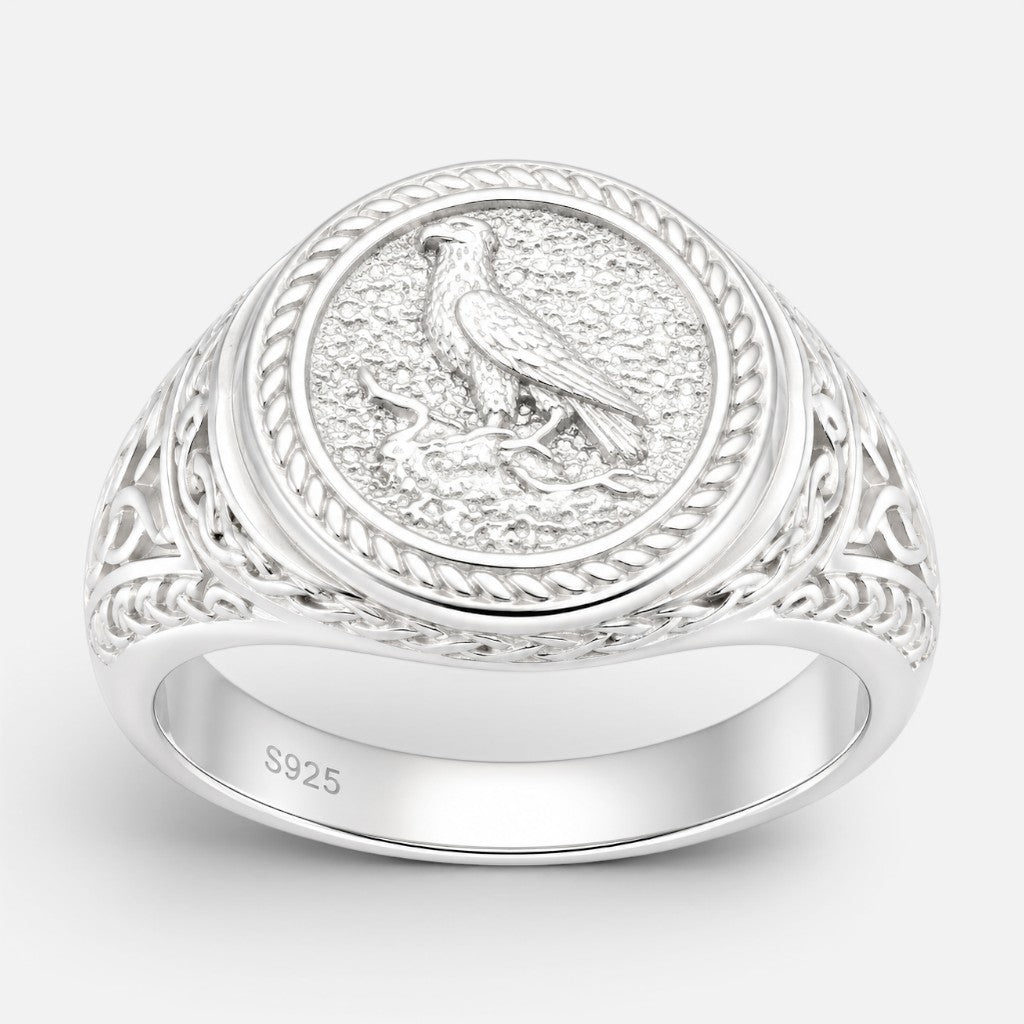 Anillo Sello Cuervo de Odín