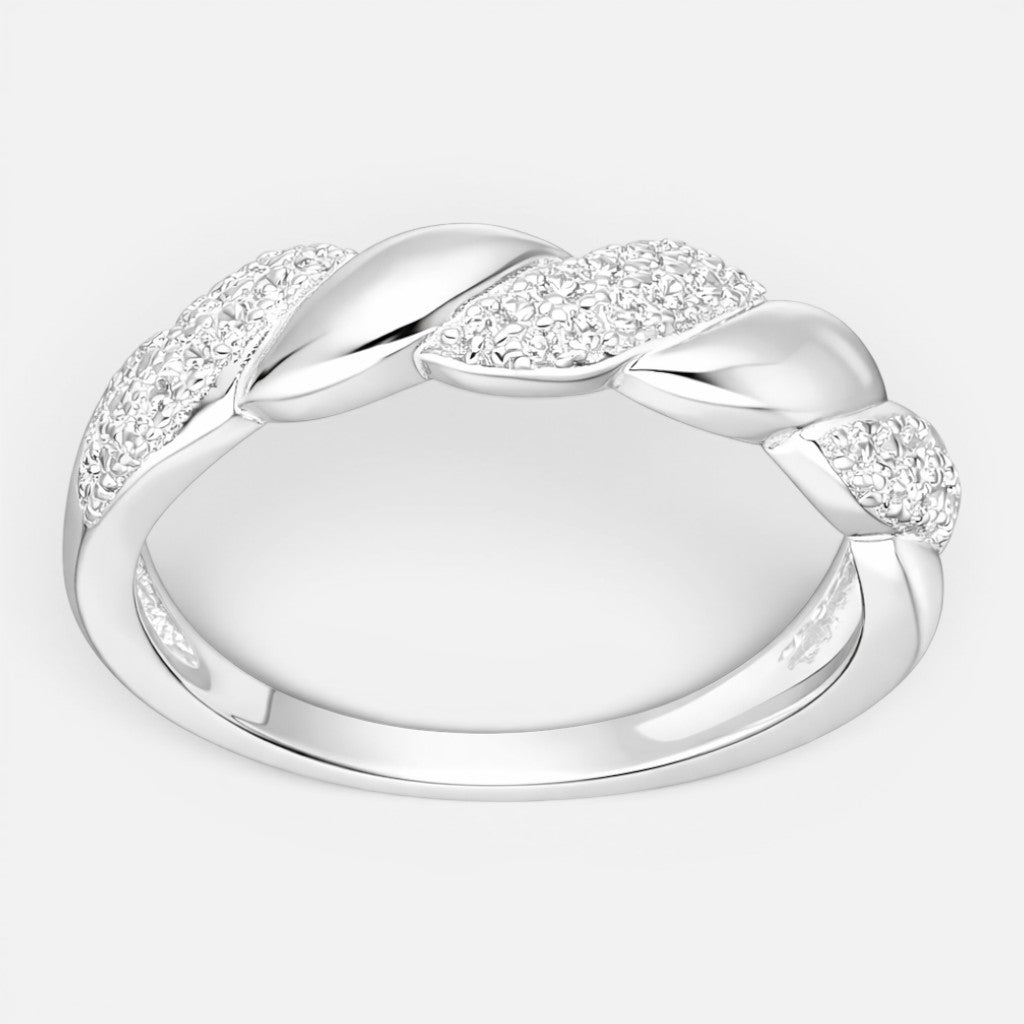 Anillo Cintillo Trenzado Circones Pavé