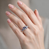 Anillo Cintillo Circones Zafiro