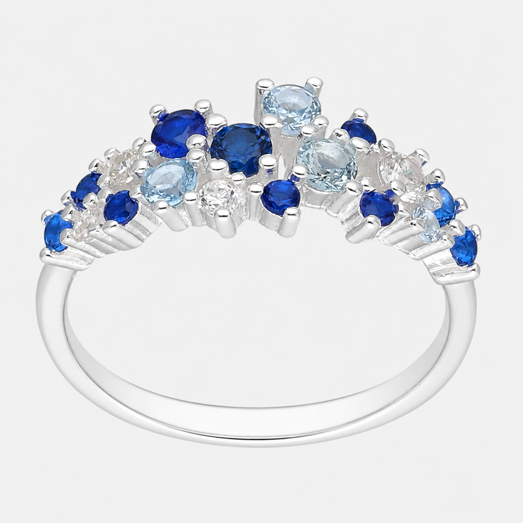 Anillo Cintillo Circones Zafiro