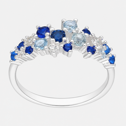 Anillo Cintillo Circones Zafiro