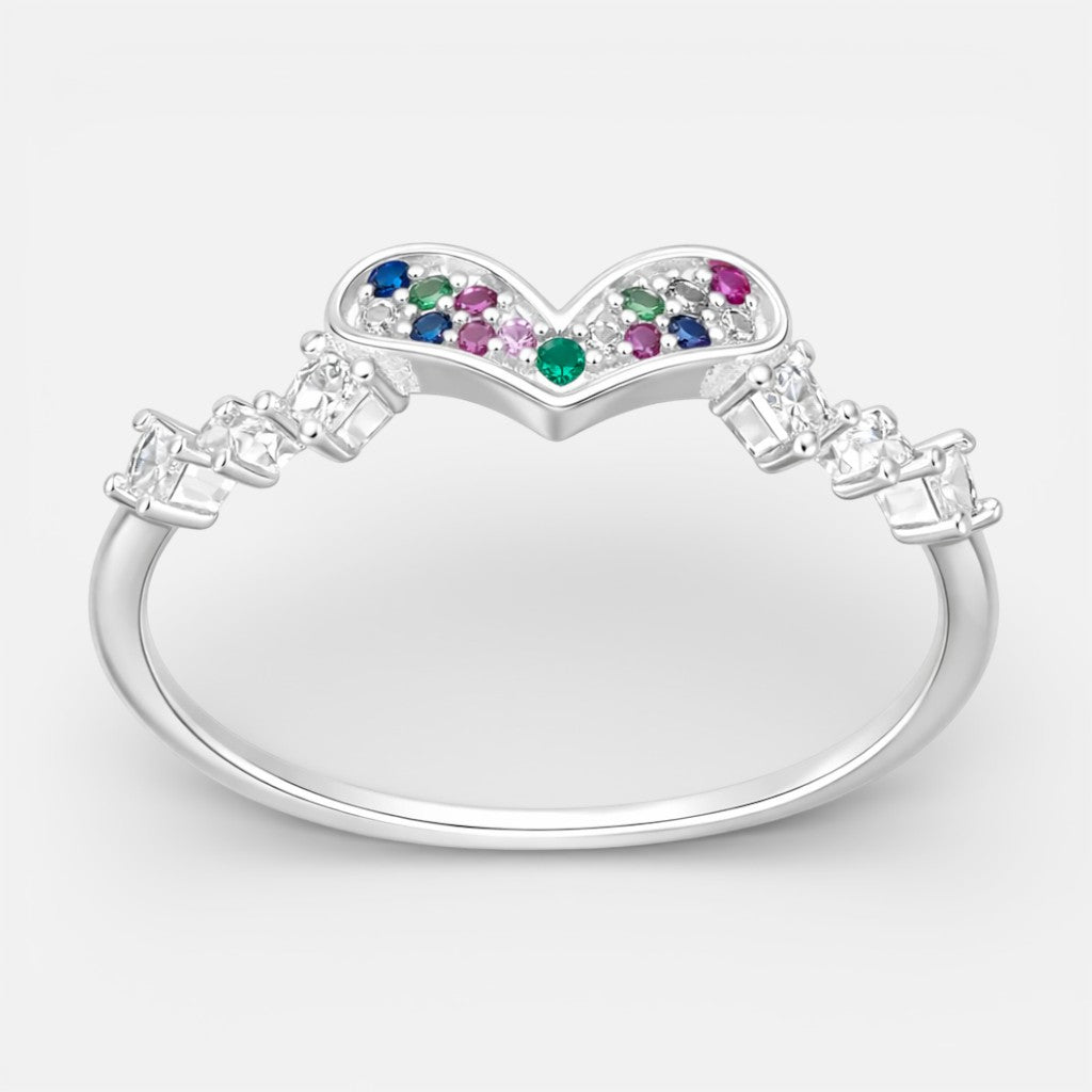 Anillo Corazón Circones Multicolor