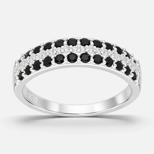 Anillo Cintillo Circones Ónix