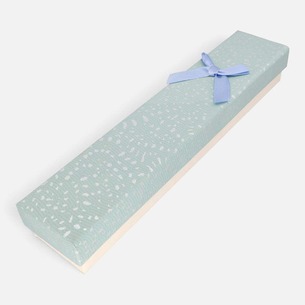 Caja Pulsera Texturizada Verde Menta Lazo celeste