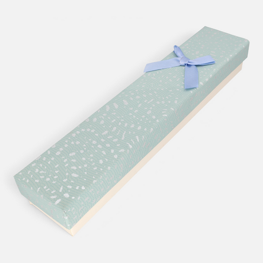 Caja Pulsera Texturizada Verde Menta Lazo celeste