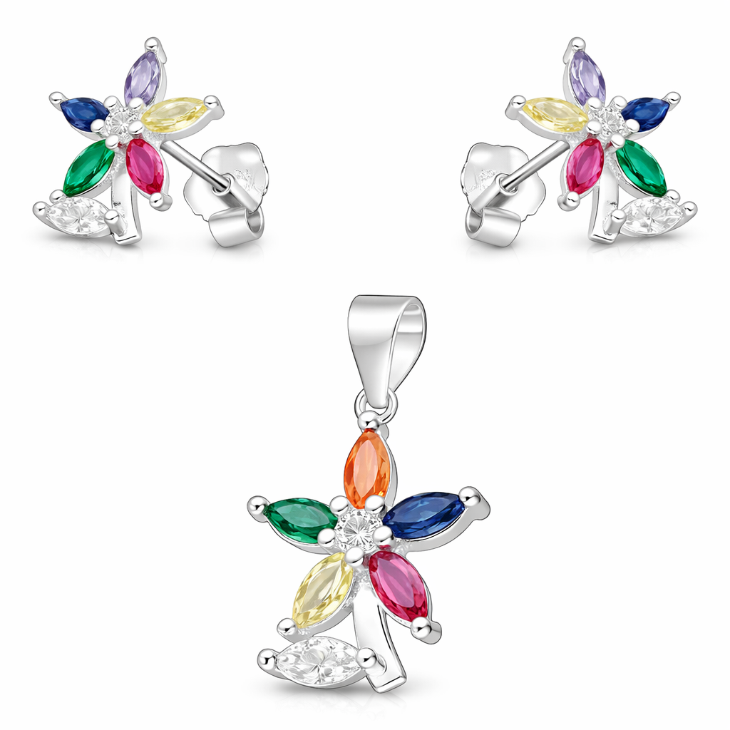 Conjunto Flor Circones Multicolor