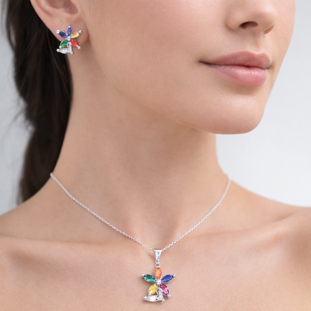 Conjunto Flor Circones Multicolor