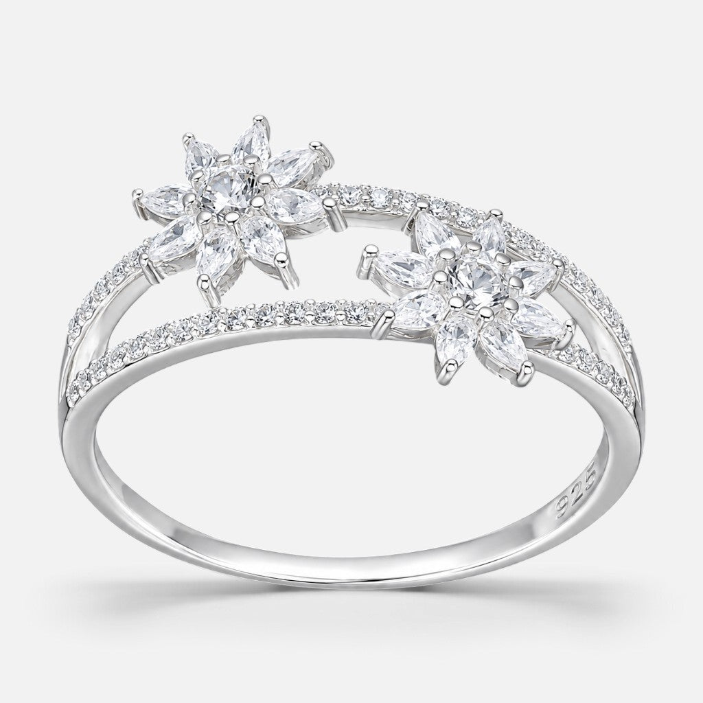 Anillo Líneas Flores Circones