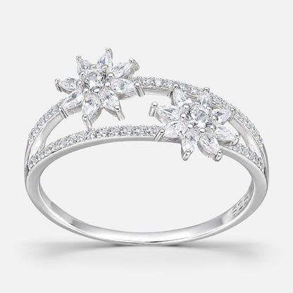 Anillo Líneas Flores Circones