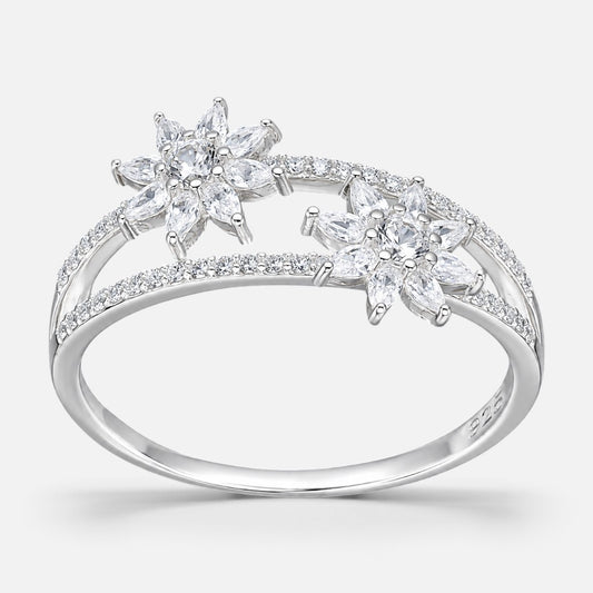 Anillo Líneas Flores Circones
