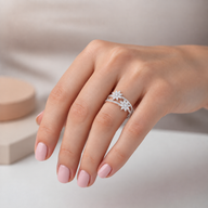 Anillo Líneas Flores Circones