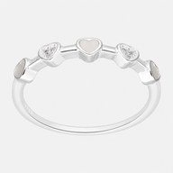 Anillo Cintillo Corazones Circones Nácar