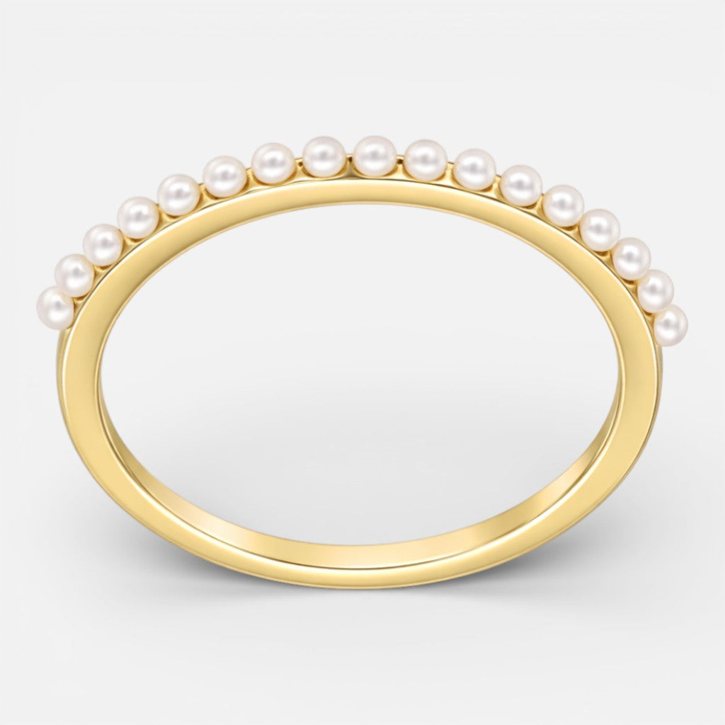 Anillo Cintillo Perlas