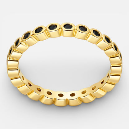Anillo Cintillo Sin Fin Circones Ónix 18