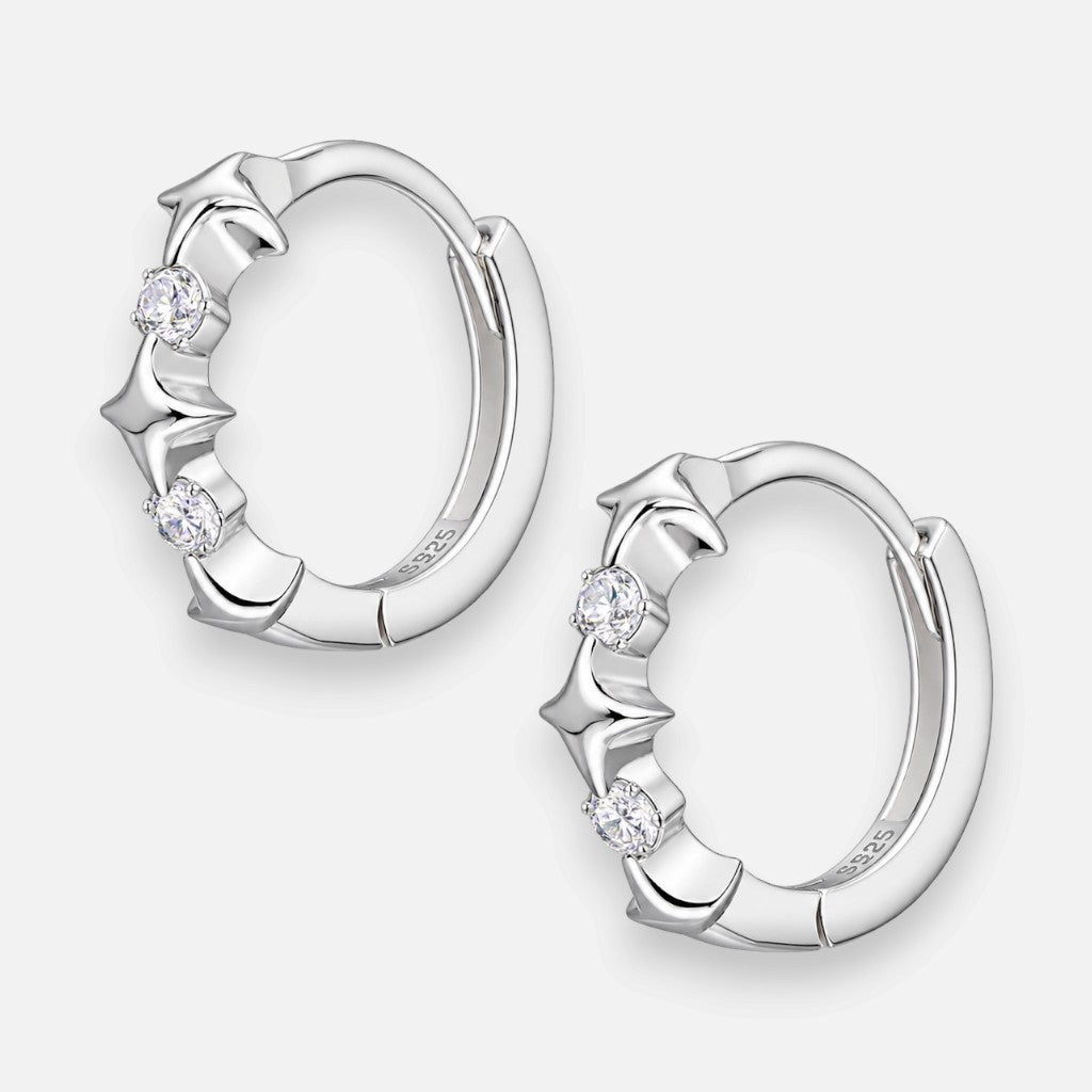 Argolla Huggie Estrellas Fugaz Circones 14 mm