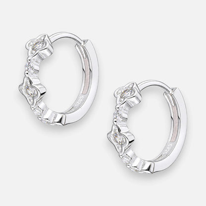 Argolla Huggie Trébol de la Suerte Circones 13 mm