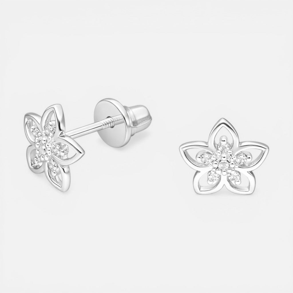 Aro con Tope Flor Circones 8 mm