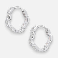 Argolla Huggie Rectángulos Circones 14 mm