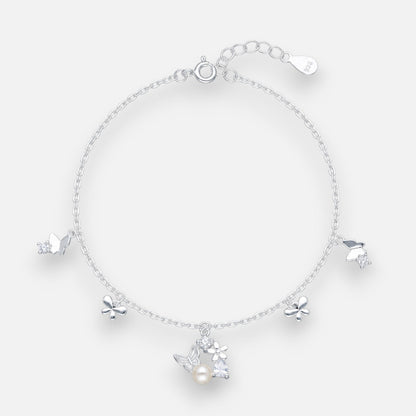 Pulsera Mariposa Flores Perla Circones