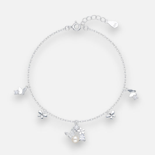Pulsera Mariposa Flores Perla Circones