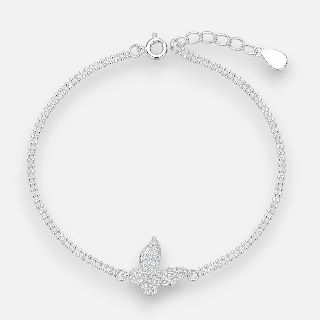 Pulsera Malla Esferas Mariposa Circones
