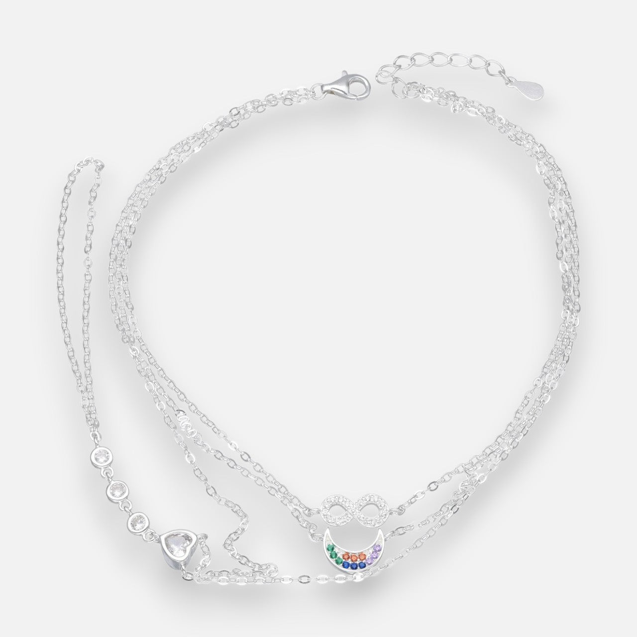 Tobillera Árabe Anillo Infinito Media Luna Corazón Circones