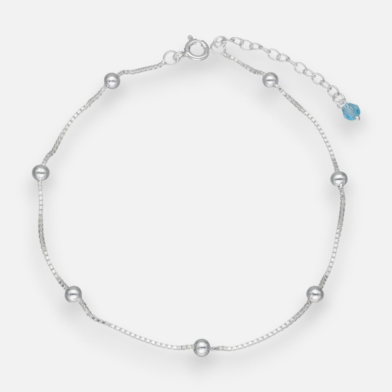 Tobillera Esferas Cristal Hecho con Swarovski® Celeste