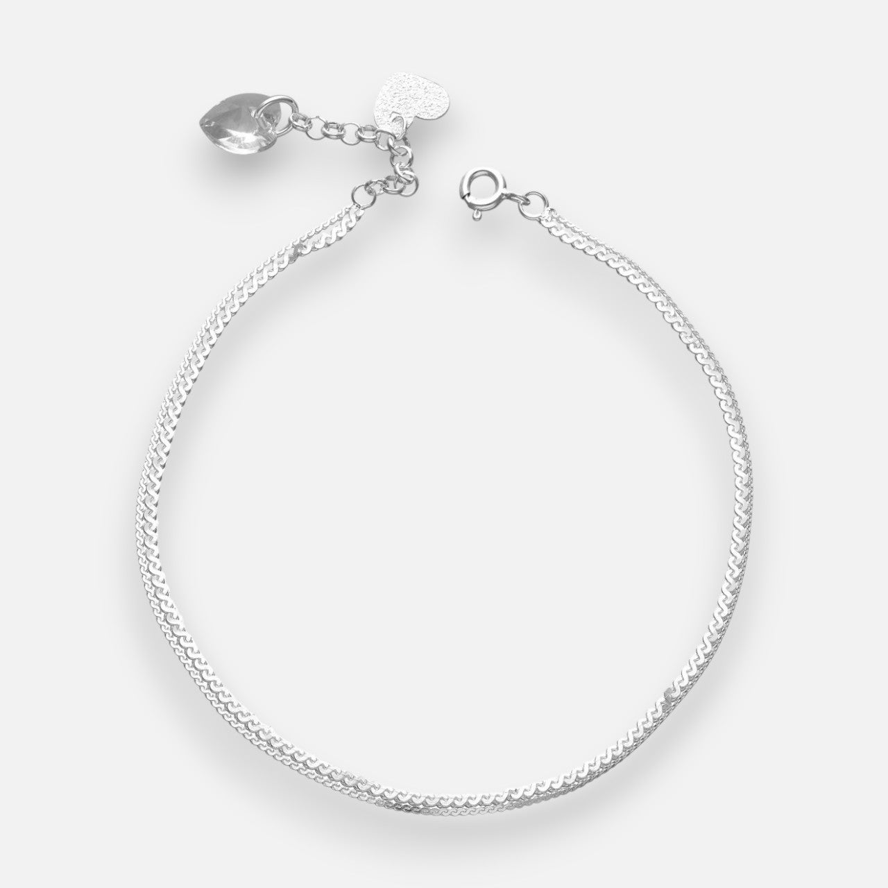 Tobillera Doble Corazón Cristal Hecho con Swarovski®