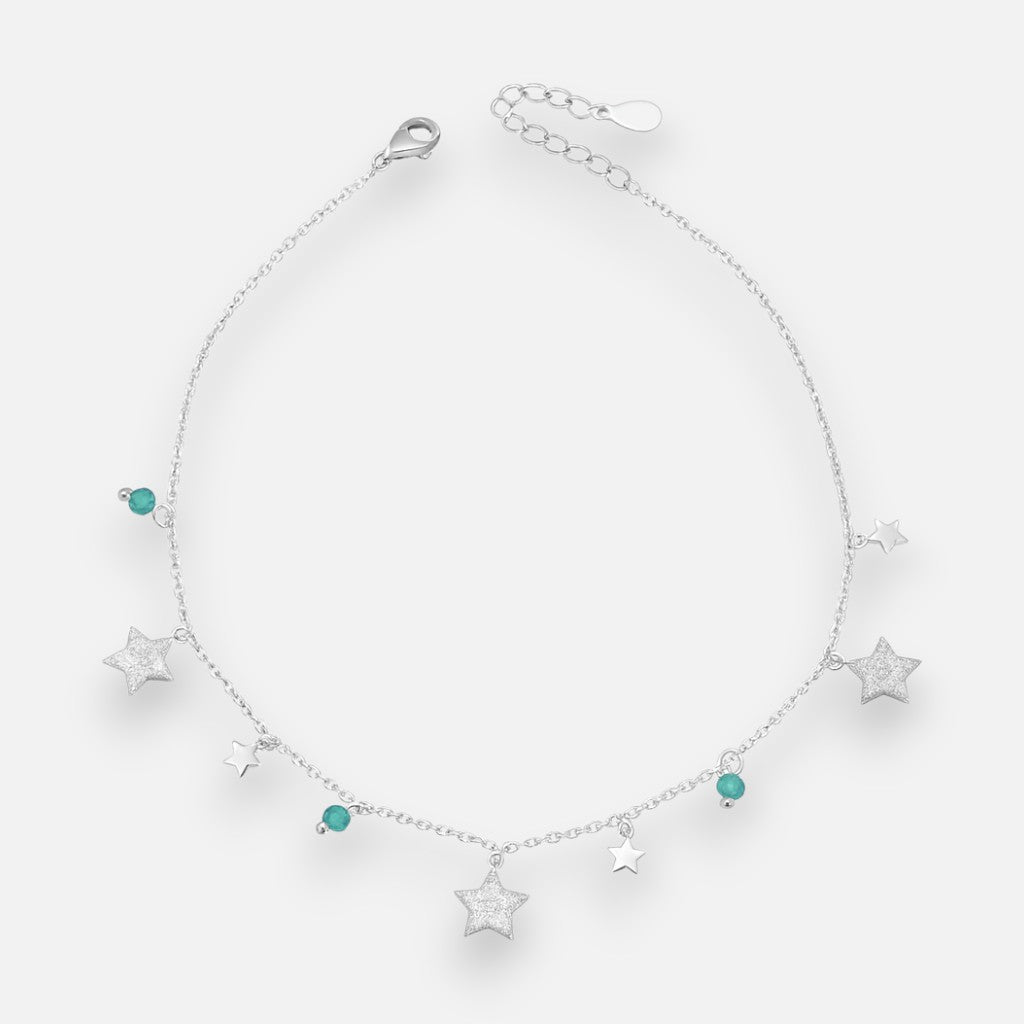 Tobillera Estrella Circones Cristales Celestes