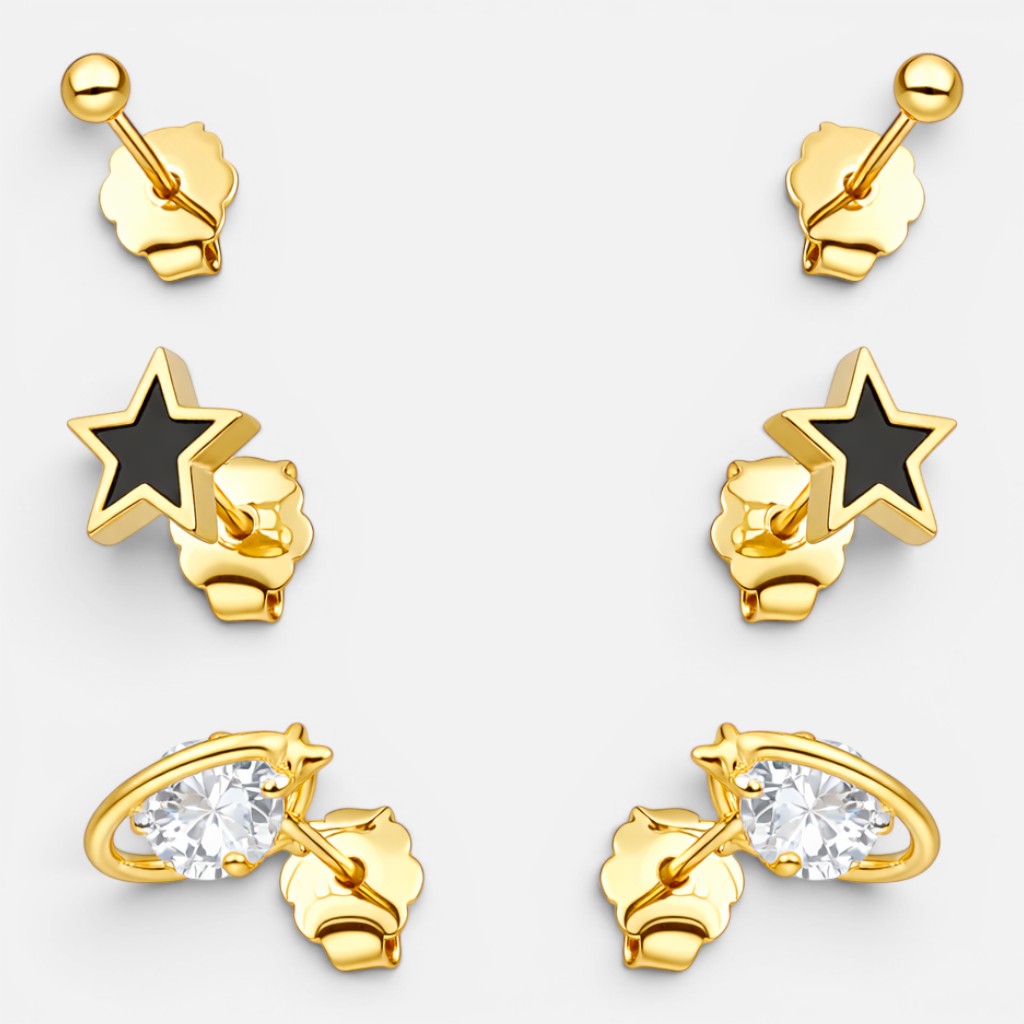 Set Aros Minimalista Esfera Estrella Planeta