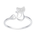 Anillo Ajustable Gatito Corazón Circones 18