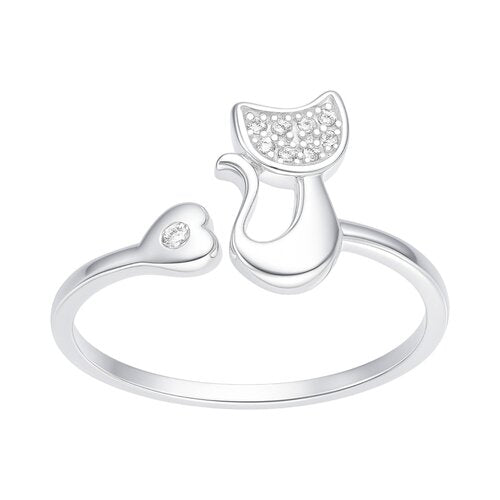 Anillo Ajustable Gatito Corazón Circones 18
