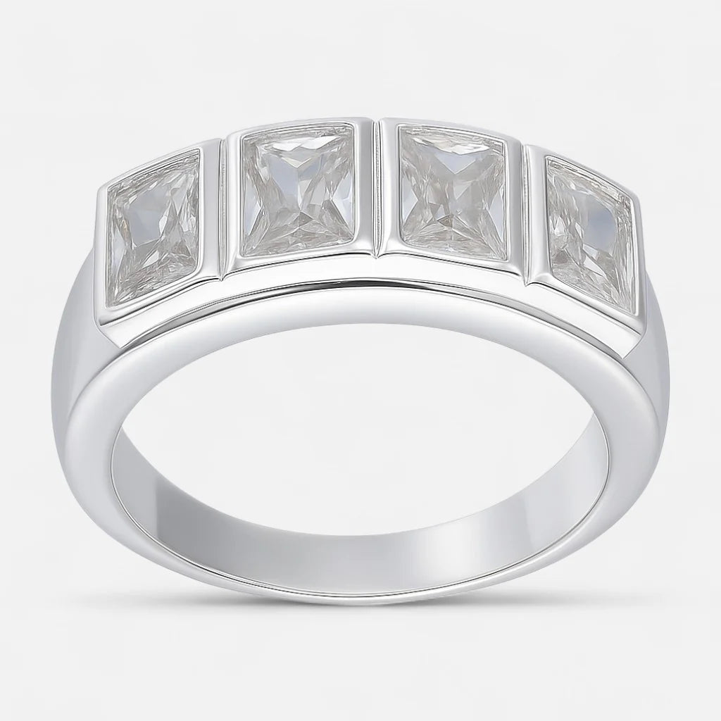 Anillo Cintillo Circones Baguette 18