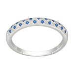 Anillo Cintillo Circones Zafiro 18