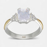 Anillo Circones Baguette con Oro 16