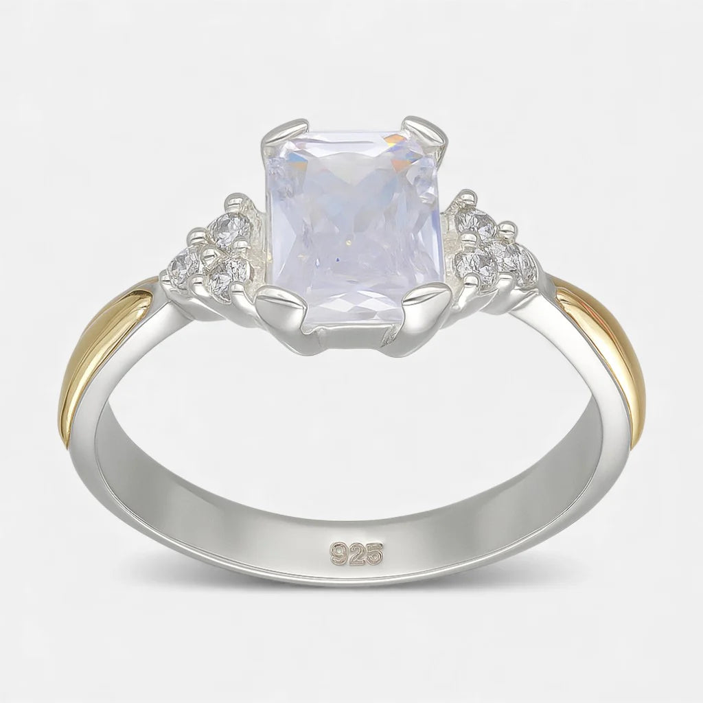 Anillo Circones Baguette con Oro 16