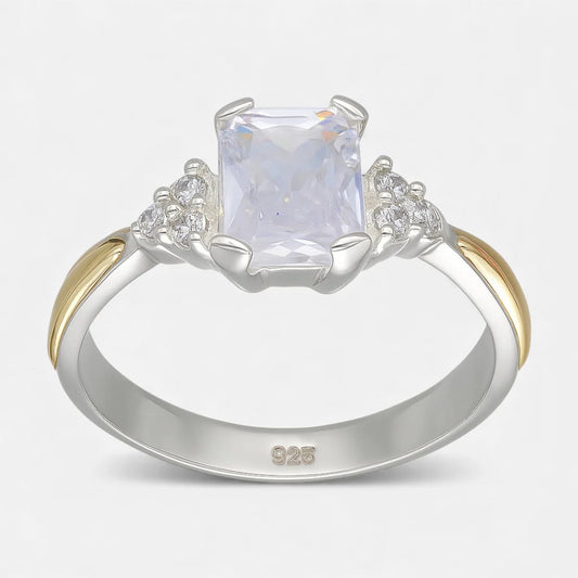 Anillo Circones Baguette con Oro 16