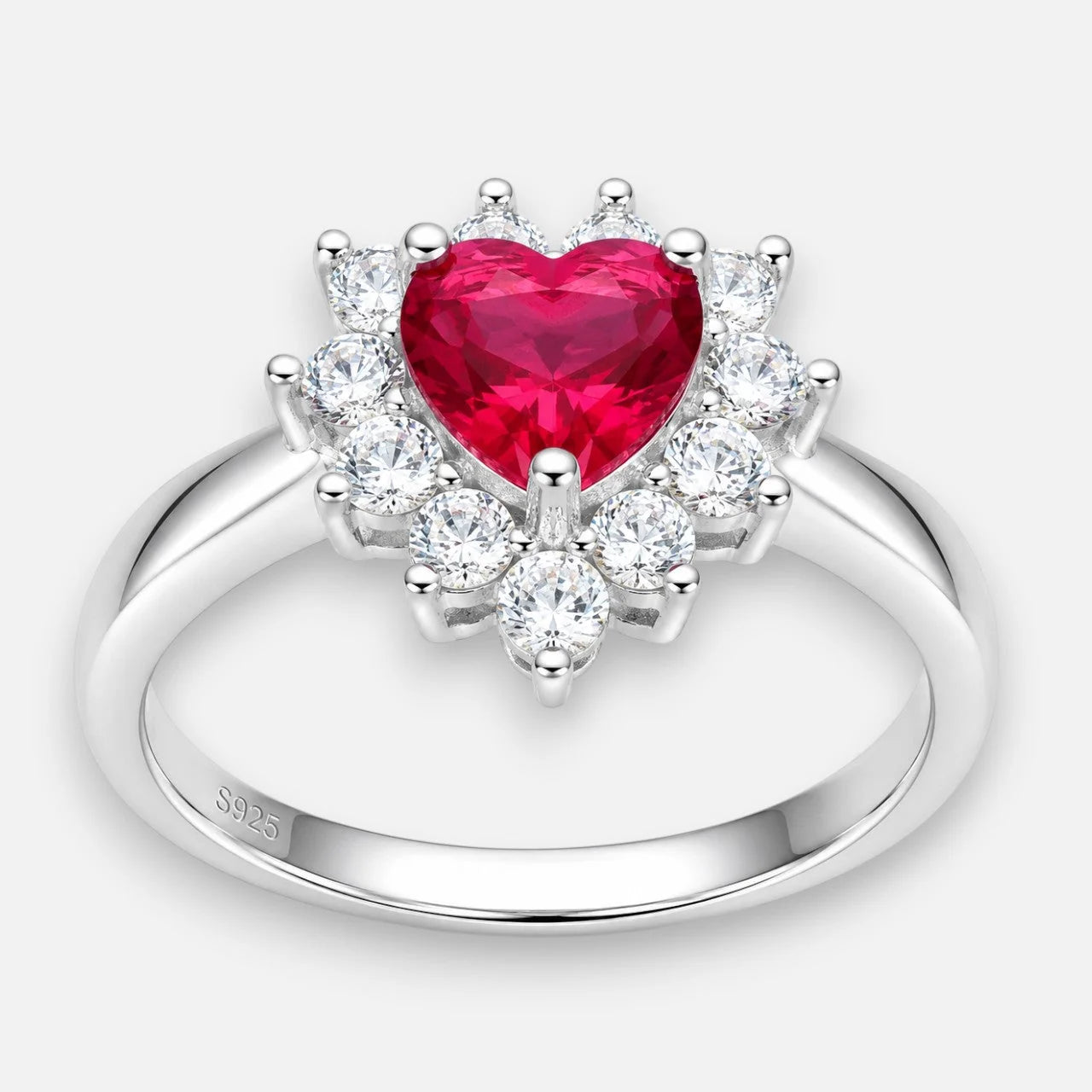 Anillo Corazón Circón Rubí RYF13247 15