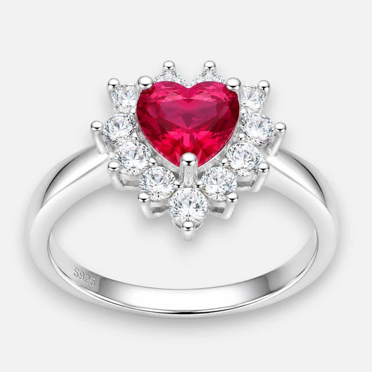 Anillo Corazón Circón Rubí RYF13247 15