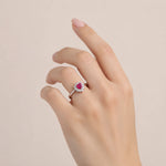 Anillo Corazón Circón Rubí RYF13247 15