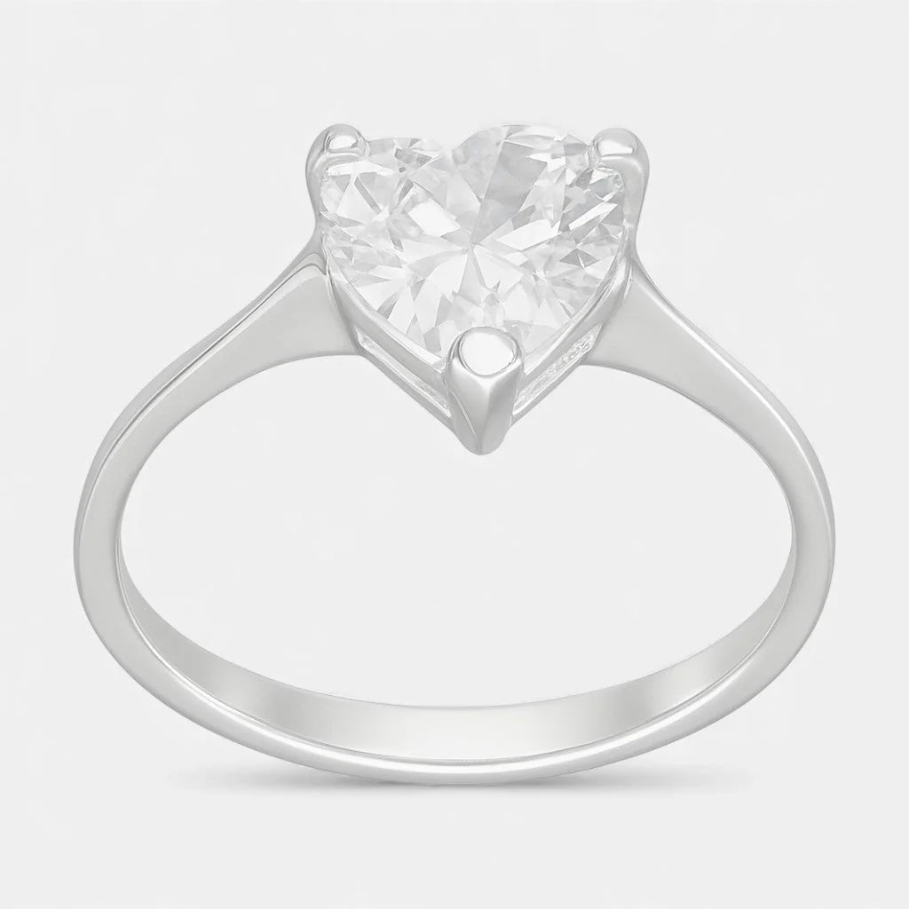 Anillo Corazón Circón Solitario 14