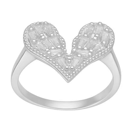 Anillo Corazón Circones Baguette 19