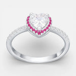 Anillo Corazón Circones Fucsia 18