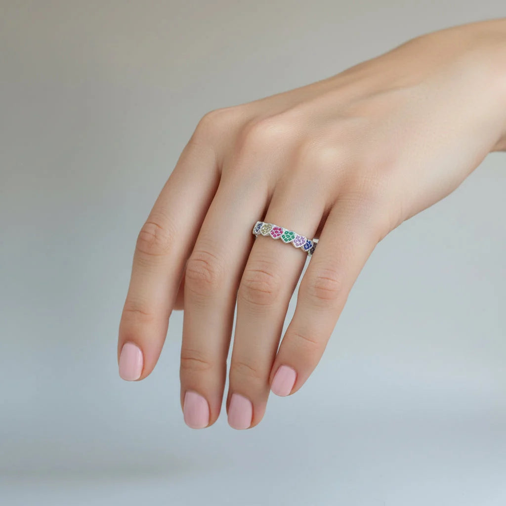 Anillo Corazones Circones Multicolor 12