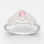 Anillo Corona Circón Rosa Francia 18