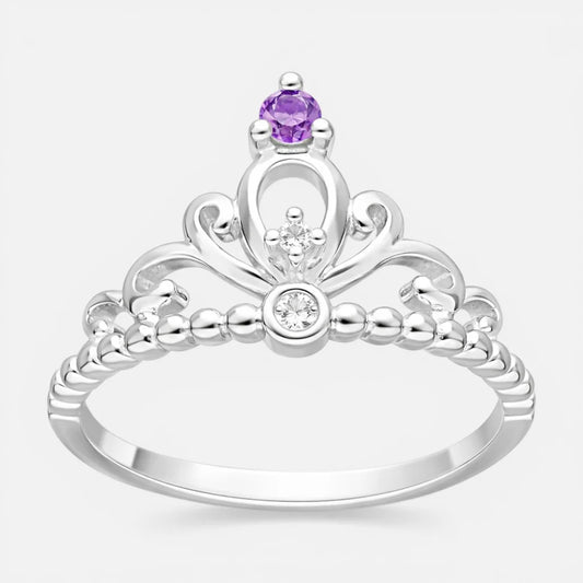 Anillo Corona Circones Amatista 16