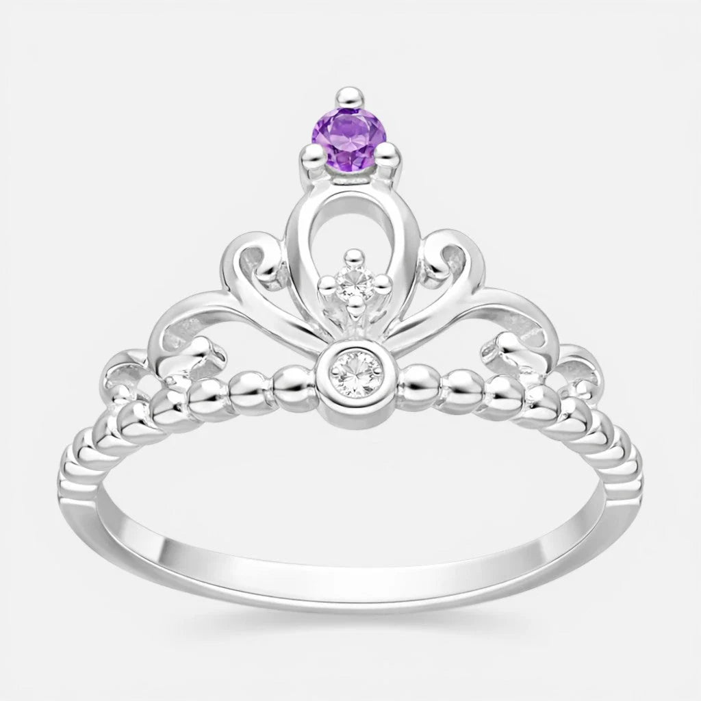 Anillo Corona Circones Amatista 14