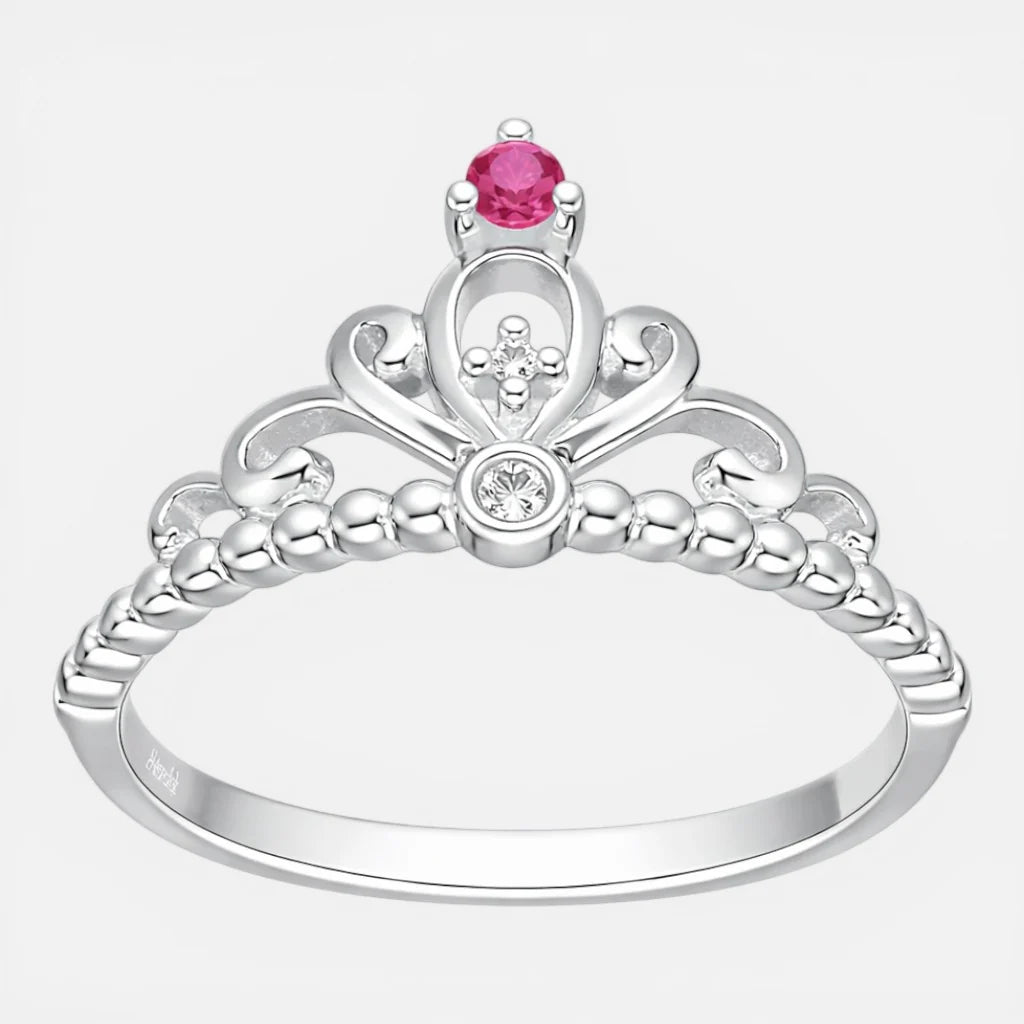 Anillo Corona Circones Rubí 18