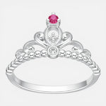 Anillo Corona Circones Rubí 18